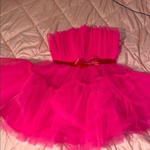 Pink Ruffle Dress with Bow